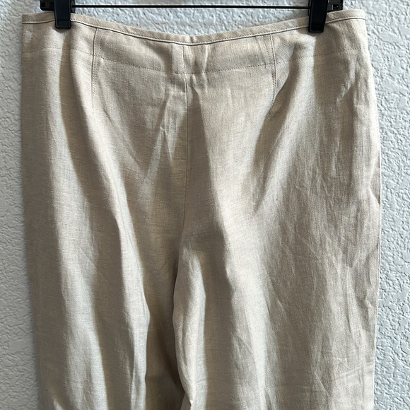 Talbots Heritage 100% Irish Linen Tan Straight Leg Zip Up Pants Size 8 - Picture 4 of 7
